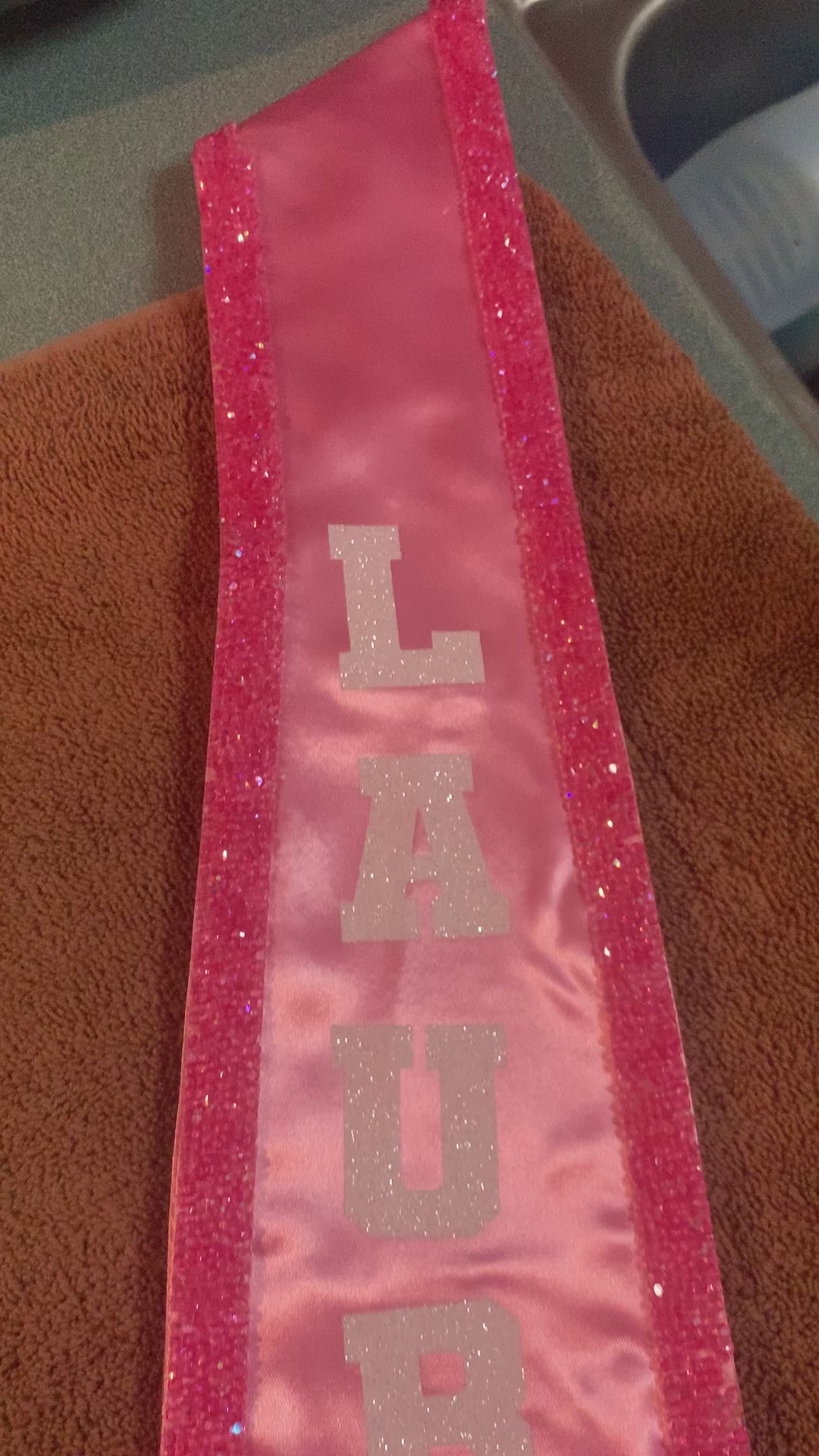Custom Glitter Border Stole/Sash w/Vinyl Print